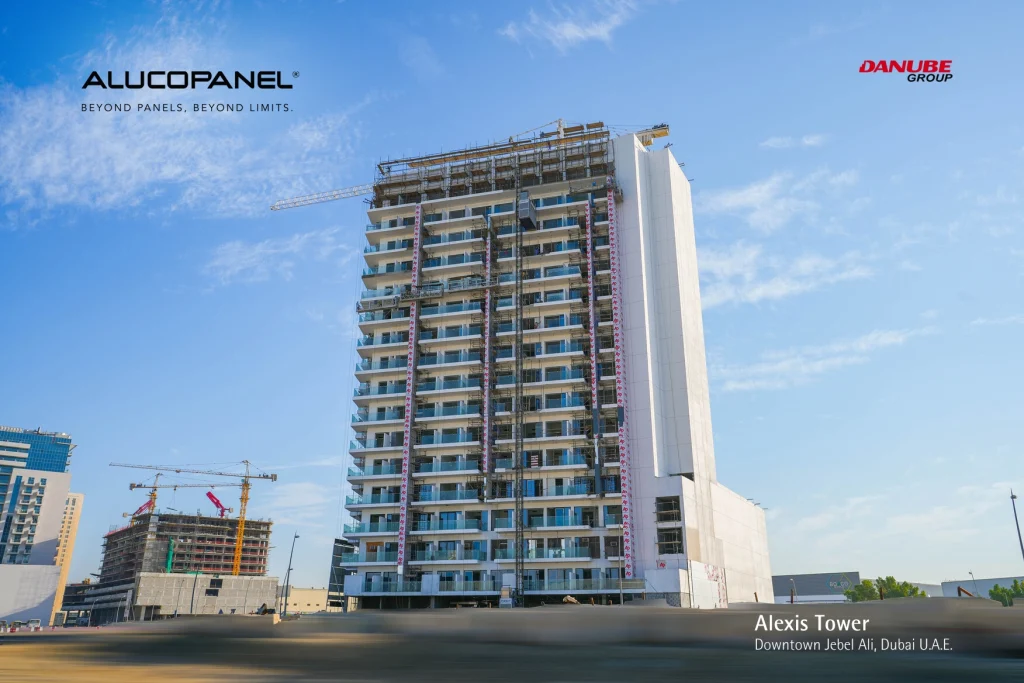 Fire-safe and sustainable Alucopanel® A2 panels enhancing Alexis Tower architecture