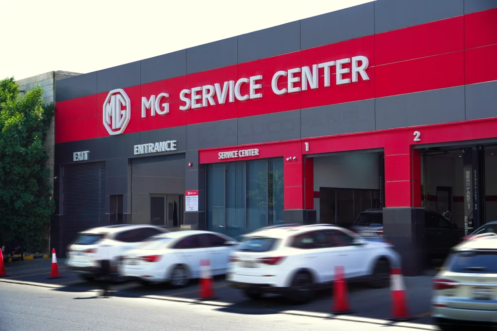Durable and stylish façade cladding by Alucosign for MG Service Center Kuwait