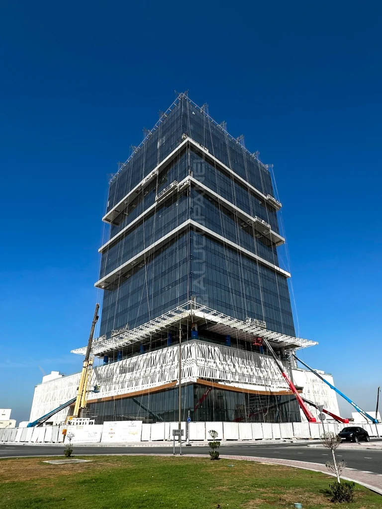 Contemporary architecture of DMC office building in Dubai Maritime City